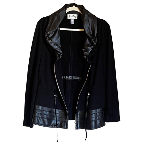 Joseph Ribkoff Black Jacket with Satin Accents, Size US 8. - Picture 4 of 9